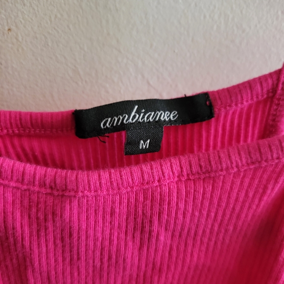 Pink Ribbed Women's Top - Picture 2 of 6